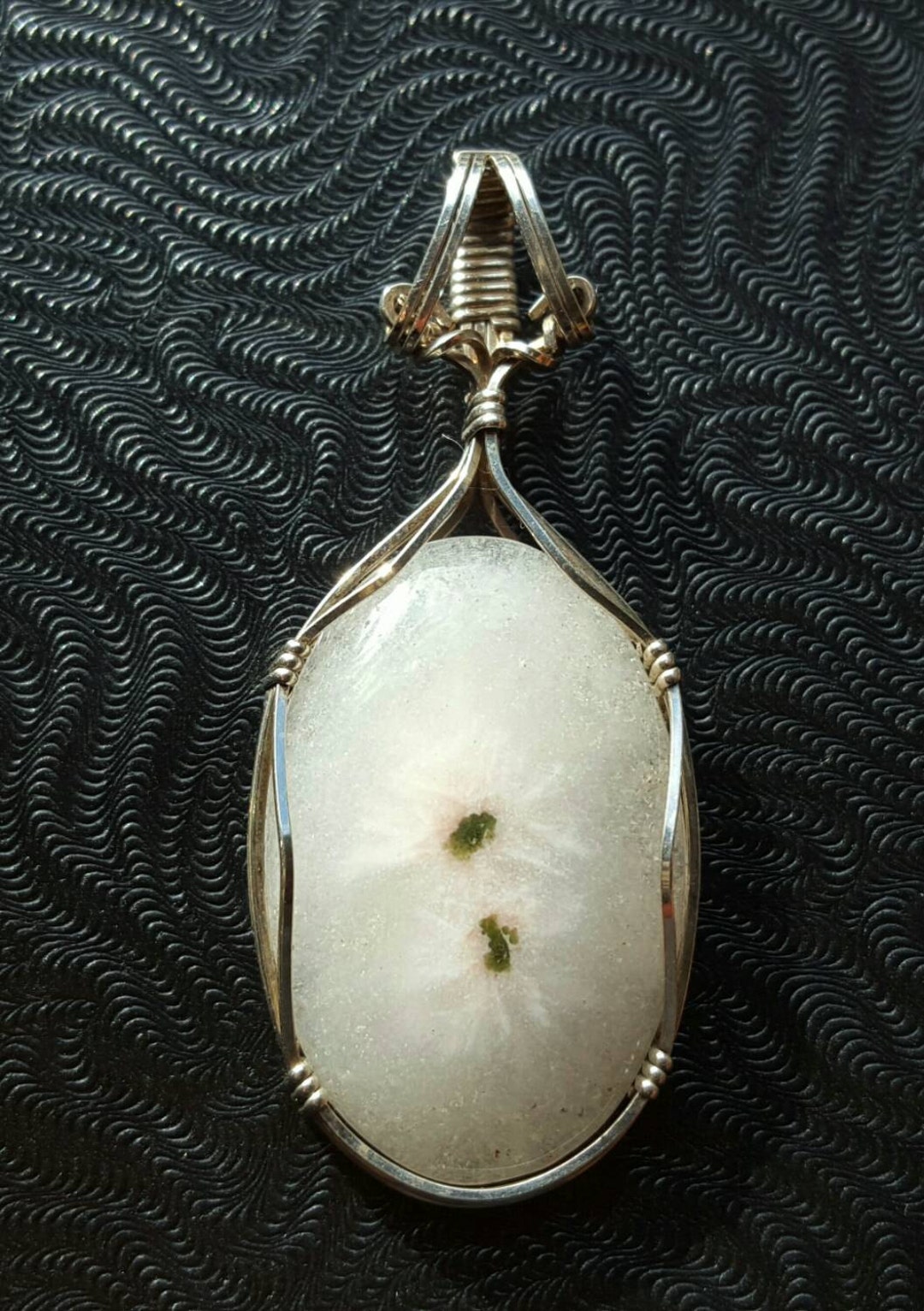 •SOLAR QUARTZ - OVAL• sterling silver pendant