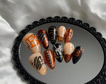 Cincinnati Bengals Press On Nails, Handmade Gel Set