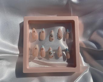 3D Seashell Press On Nails, Custom Soft Gel Set