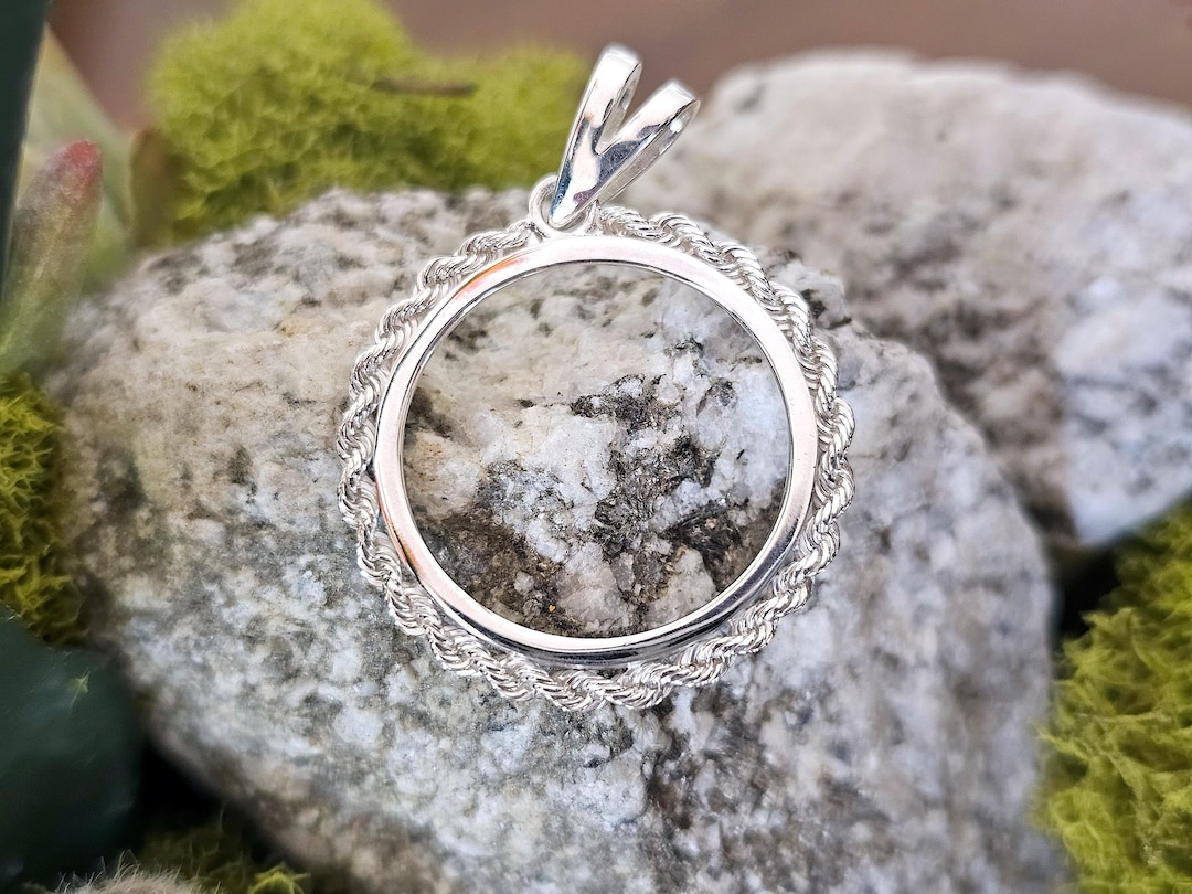 Silver Rope Edge 925 Sterling Silver Rope Edge Bezel for 22mm Nickel 5 Cents Coins - Etsy