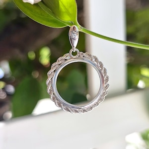 925 Sterling Silver Rope Edge Bezel for 19mm Penny 1 Cent Coins
