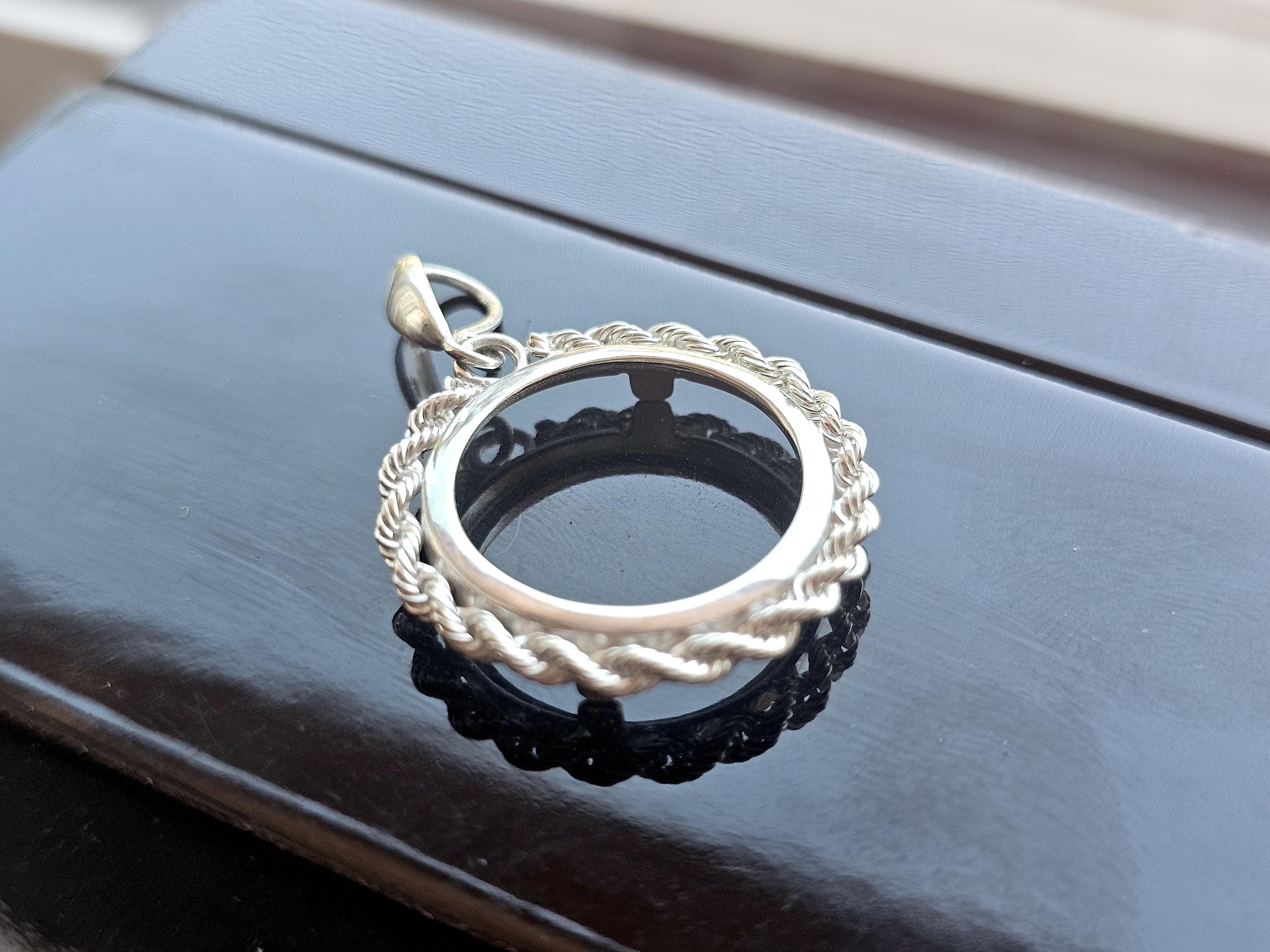 Silver Rope Edge 925 Sterling Silver Rope Edge Bezel for 18mm Dime 10 Cents Coins - Etsy