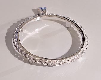 925 Sterling Silver Rope Edge Bezel for 38mm 1 Dollar Coins