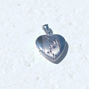 925 Sterling Silver 5/8inches Heart Locket Pendant with Butterfly Patterns image 5