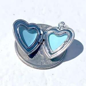 925 Sterling Silver 5/8inches Heart Locket Pendant with Butterfly Patterns image 10