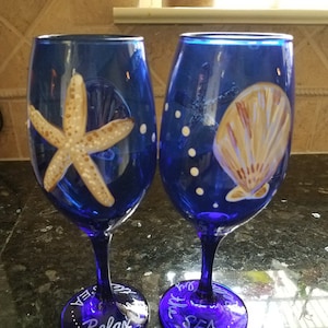 Seashell blue wine glass (1)