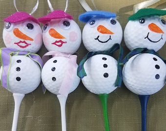 Addobbi a forma di pallina da golf a forma di pupazzo di neve/donna