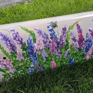 Lupines hand painted mailbox