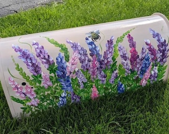 Lupines hand painted mailbox