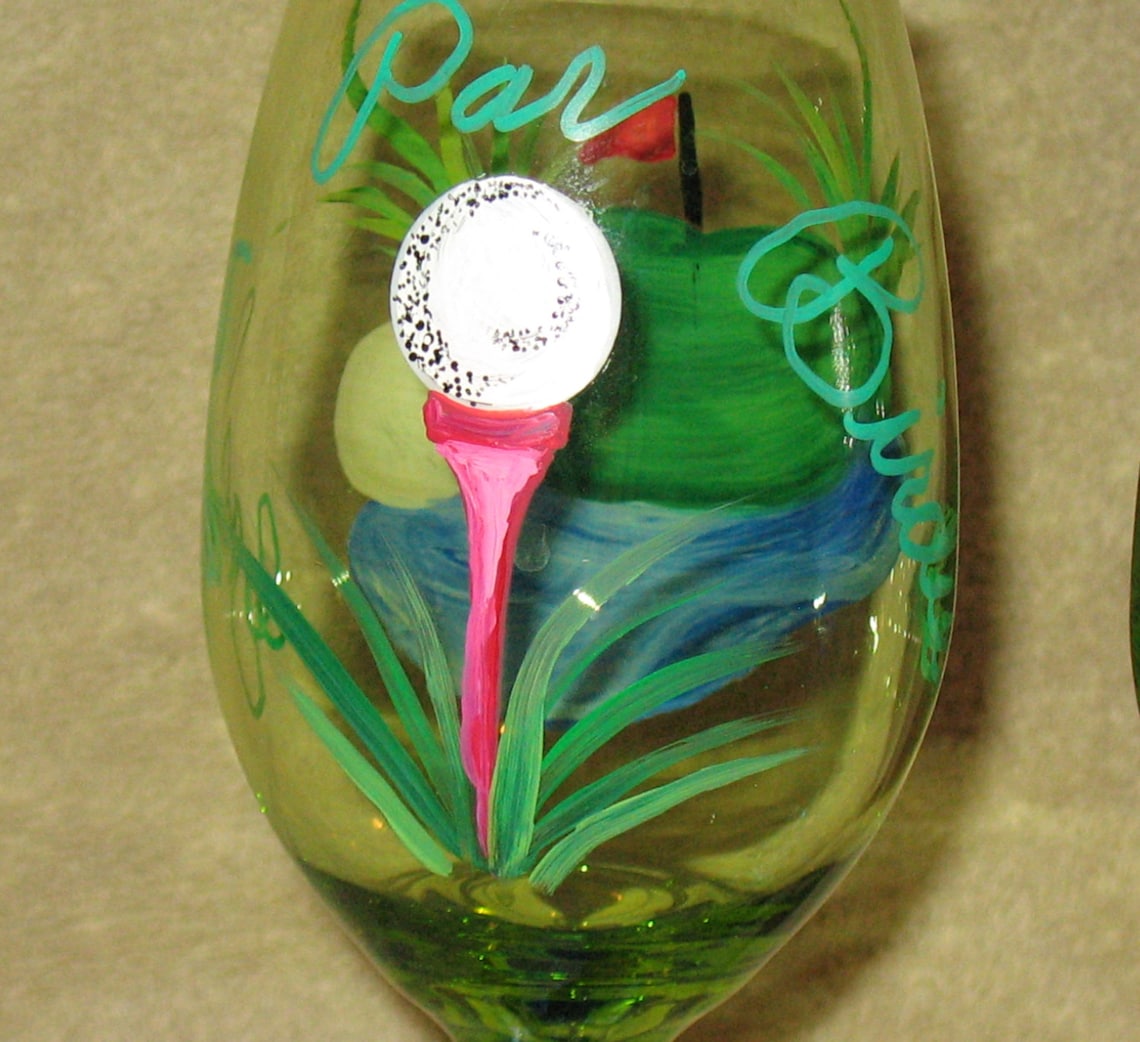 Golf Wine Glasses Etsy