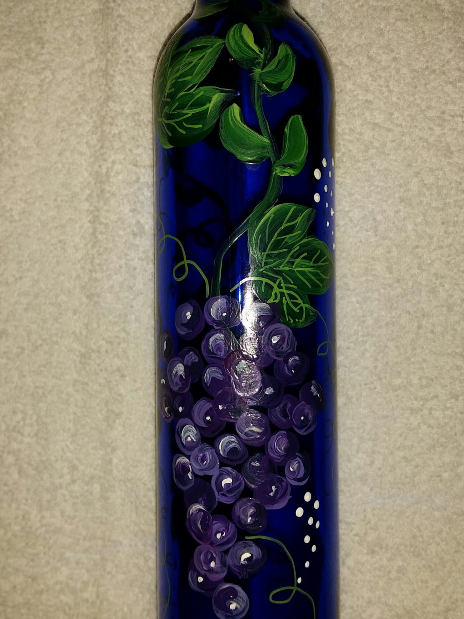Grapes design painted oil bottle Etsy