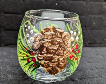Hand painted Holiday votives