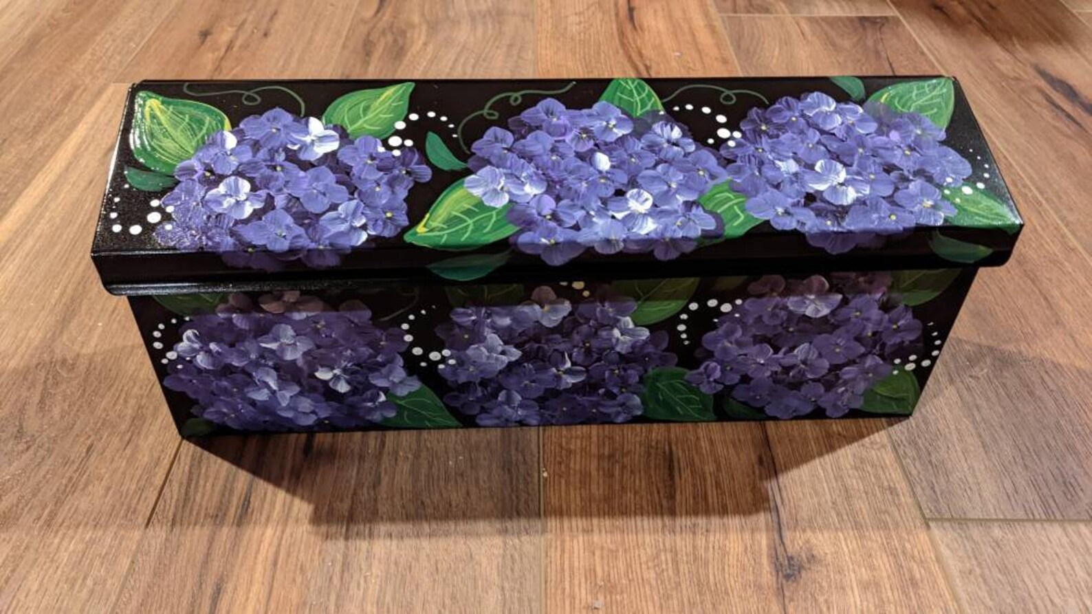 Hydrangea Painted Wallmount Mailbox Etsy