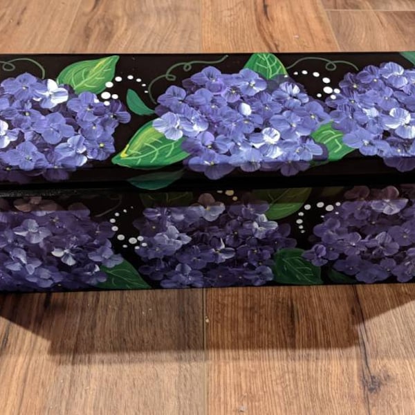 hydrangeas design hand painted wallmount mailbox