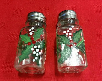 Holiday Holly salt and pepper shakers