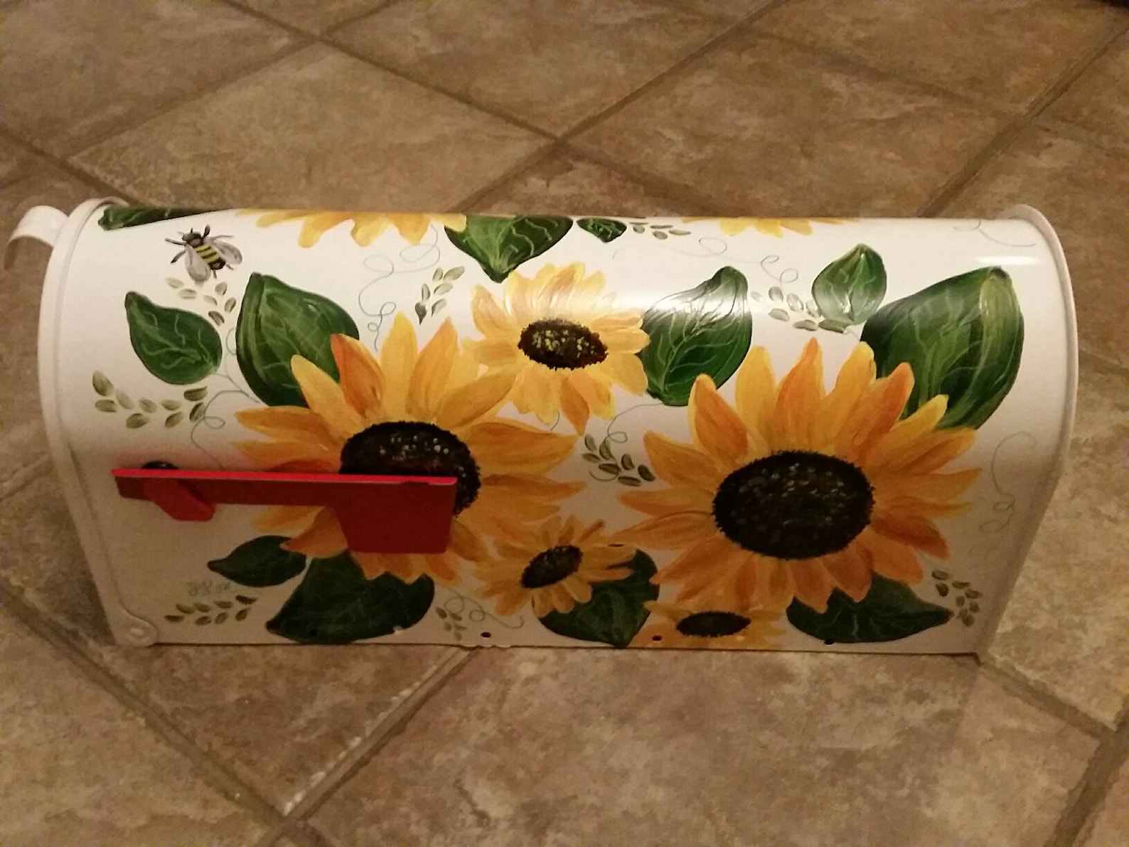 Sunflower Hand Painted Mailbox Etsy
