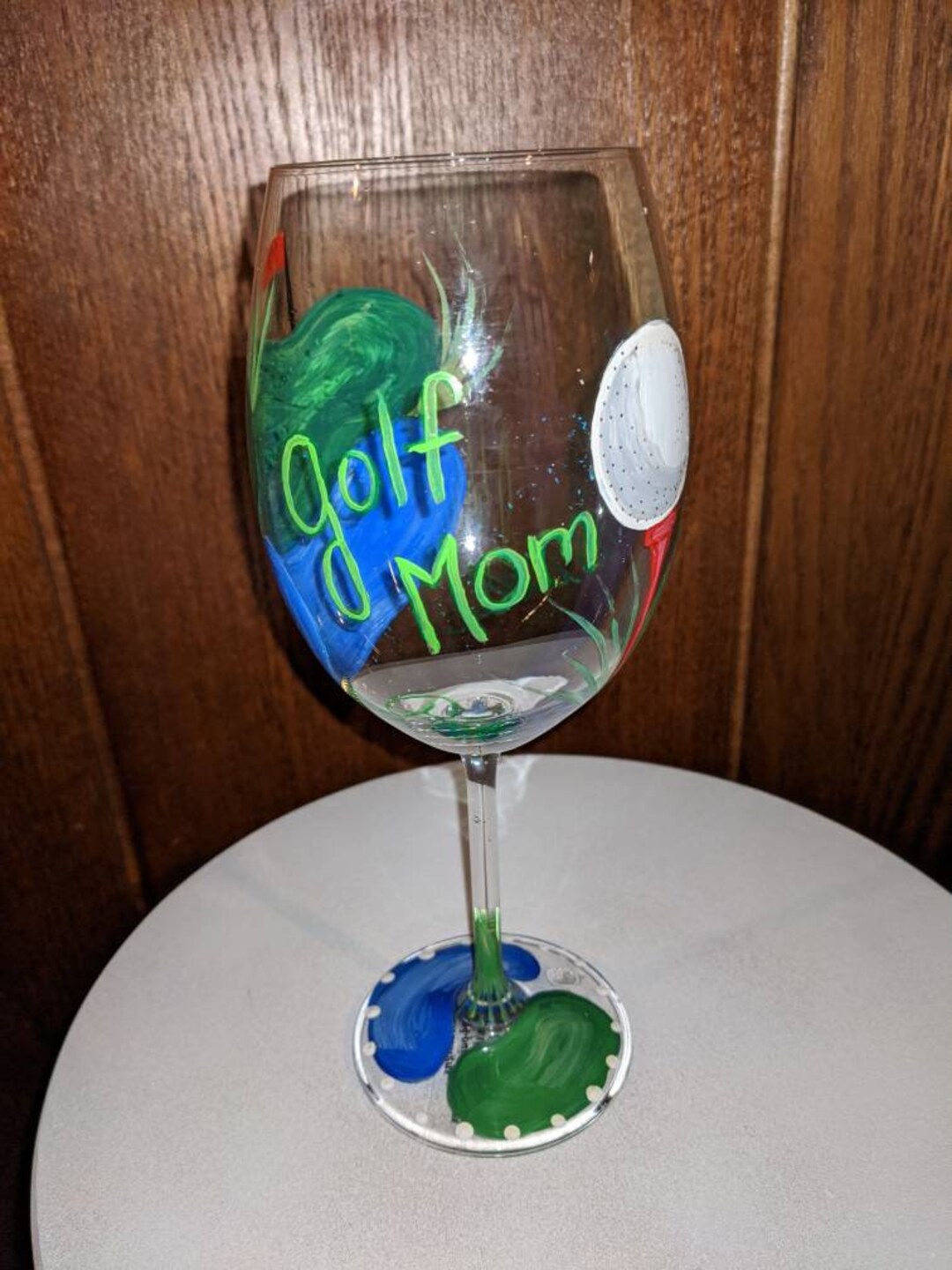 Personalized Golf Wine Glass one Etsy