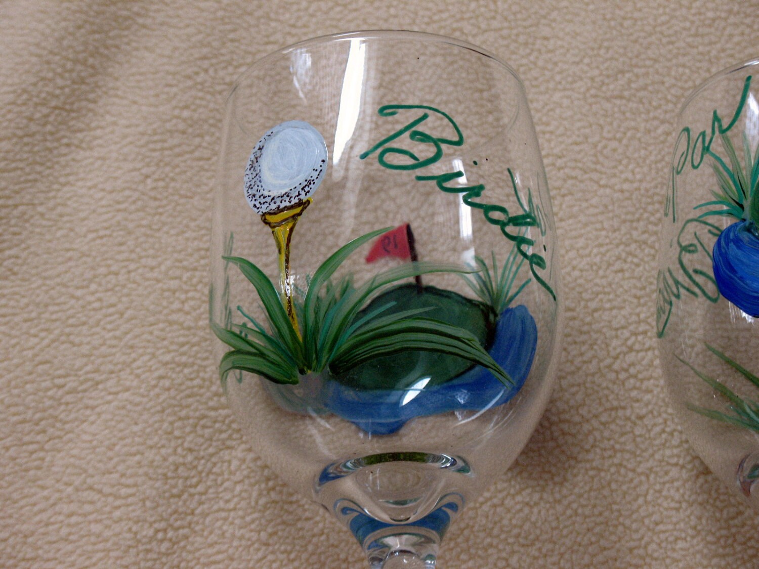 Golf theme wine glasses Etsy