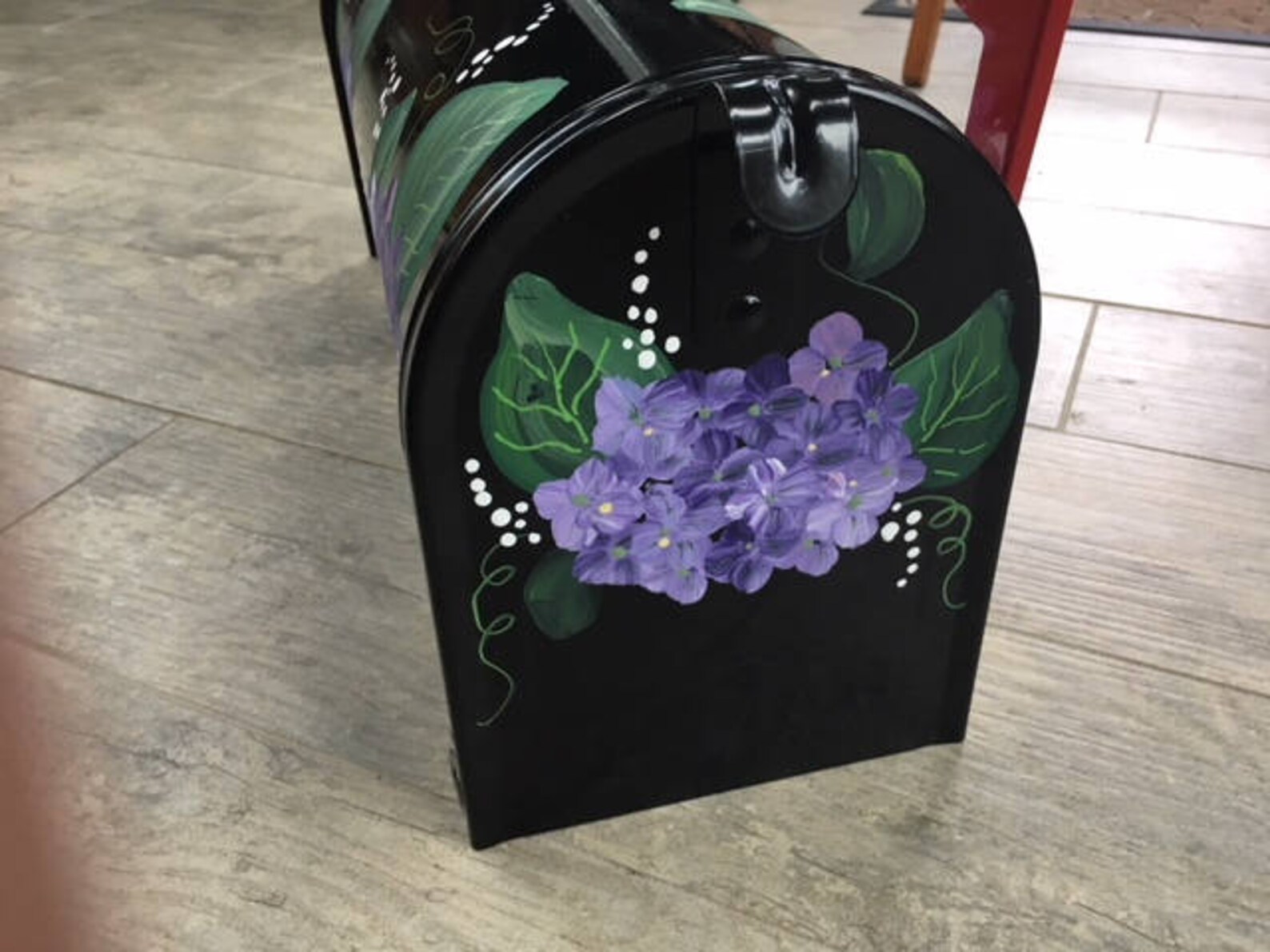 Hydrangea Painted Mailbox Black Etsy