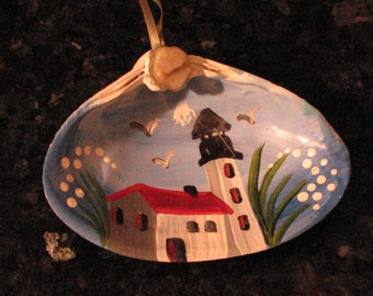 lighthouse shell ornament