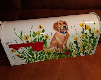 Custom painted pet mailbox