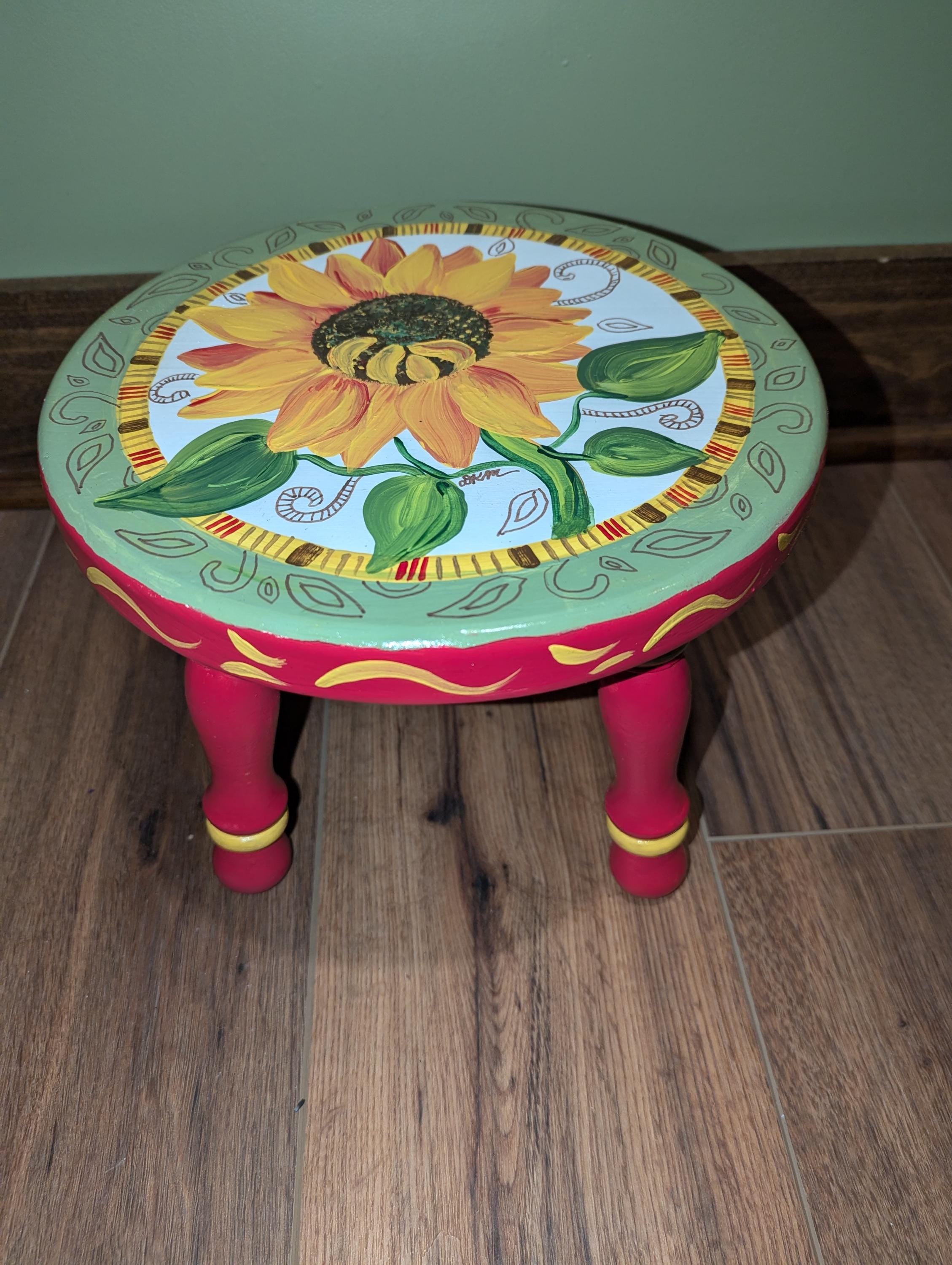 新品】M＆M Circle Stool Low Seat painting AAA logo サークル