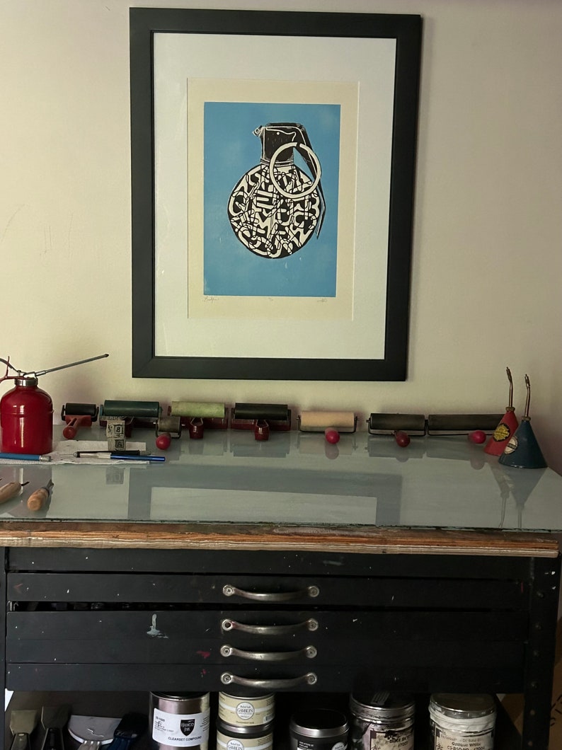 Matted 16x20 Woodcut