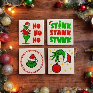 Set Of 4 Grinch Coasters