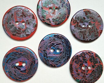 Sewing Buttons 6 VERY LARGE Unusual Handmade Sewing Buttons