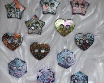 12 unusual  handmade buttons (set12_25)