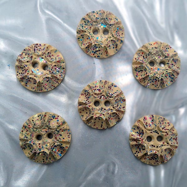 Handmade Resin Sewing Buttons - 6 different unusual MEDIUM buttons (#6M13)