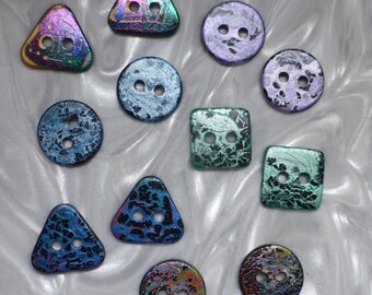 12 unusual SMALL handmade buttons (set12_20)