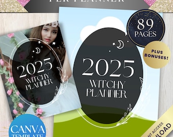 Witchy 2025 Planner PLR Bundle | Editable Canva Template | Done For You Journal | Private Label Resell Rights | Printable Digital Download