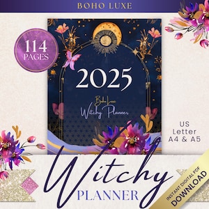 2025 Witchy Planner | Moon Phase Calendar | Grimoire Journal | Monthly, Weekly, Daily | Tarot Planner | Modern Witch | Goal Planner | SSC02