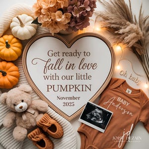 Faire-part de grossesse automne bohème Révélation numérique modifiable pour bébé de l'automne Faire-part de bébé automne neutre en matière de genre Révélation de bébé sur les réseaux sociaux