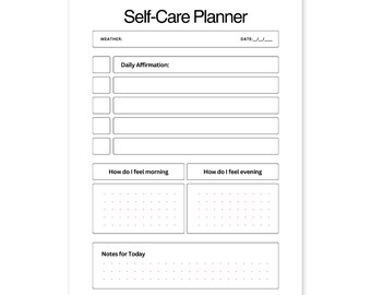 Self Care Planner