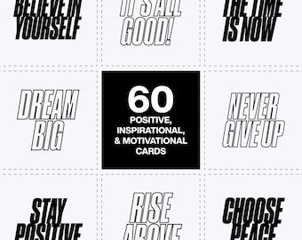Positive quotes cards, Inspirational quotes cards, Motivational quotes cards, Printable digital product