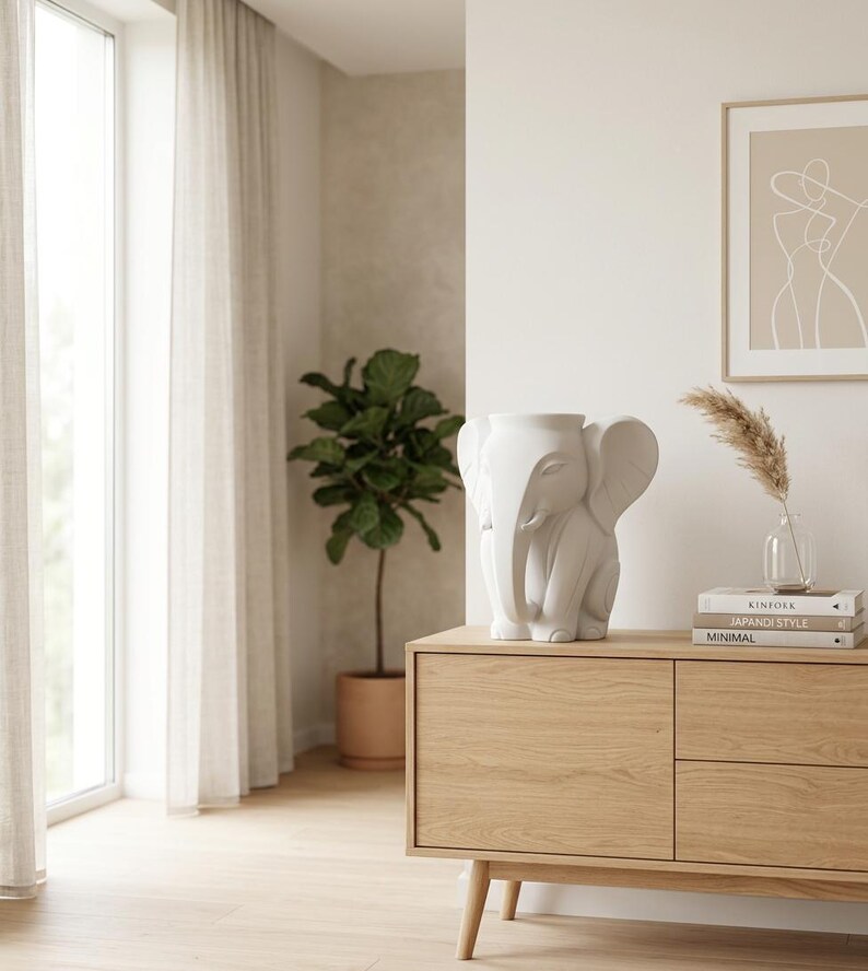 Elephiora - Elephant Vase – Animal Inspired Decorative Vase | 3D Print STL Files | Digital Download | Unique Gift Idea for Any Occasion Bild 4