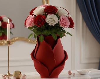 Vaso de Rosas – Vaso Decorativo Elegante Inspirado em Flores para Casa | Arquivo STL de Impressão 3D | Download Digital | Ideia de Presente Única para Qualquer Ocasião