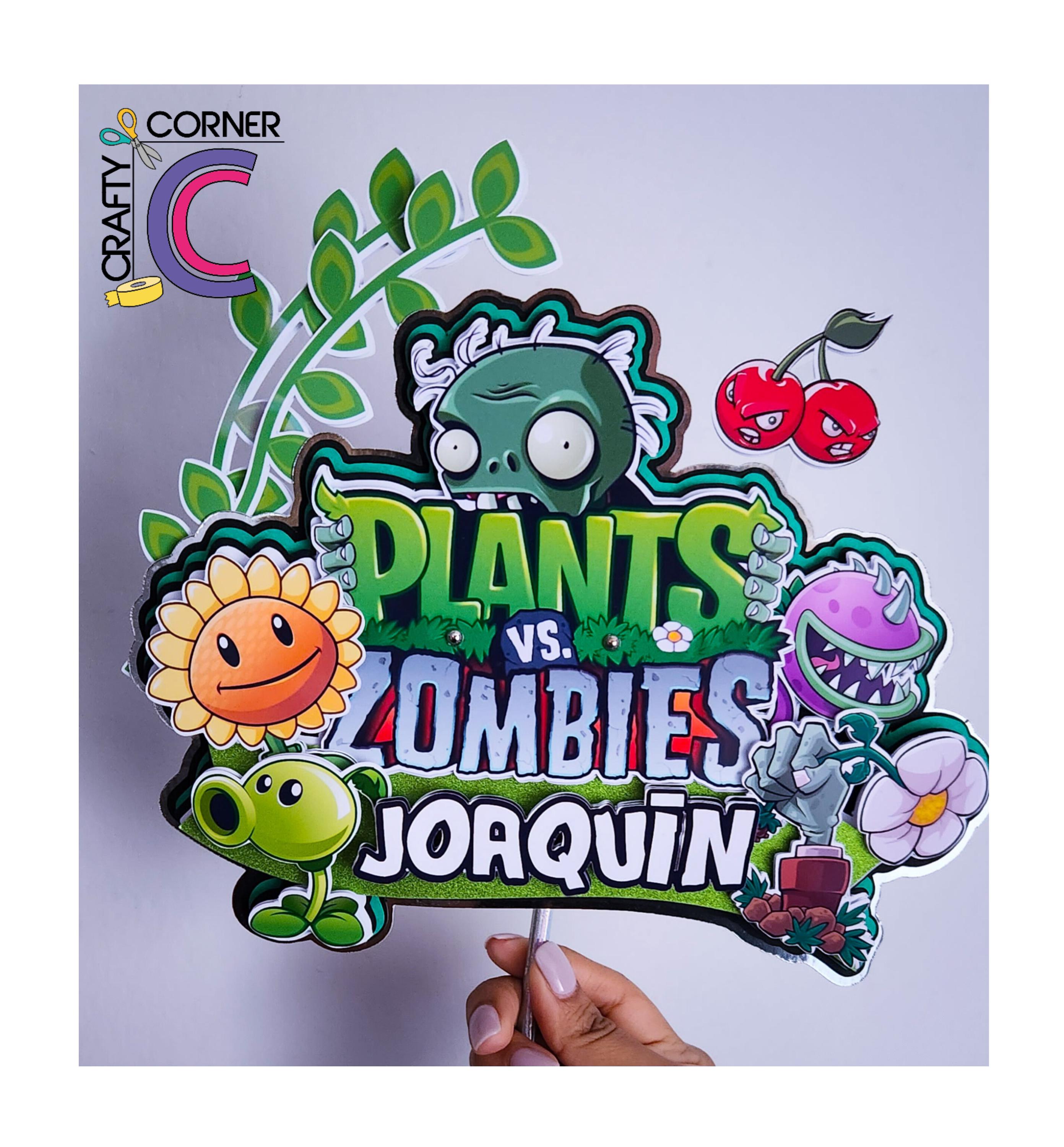 Handmade Plants vs Zombies Cake Shaker Topper | Fun Party Decor for Kids Birthdays