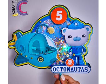 Handmade Octonauts Shaker Cake Topper with LED Lights | Fun Kids Birthday Party Decor
