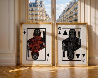 Masked Guards Card Game Wall Art, Survival Game Poster