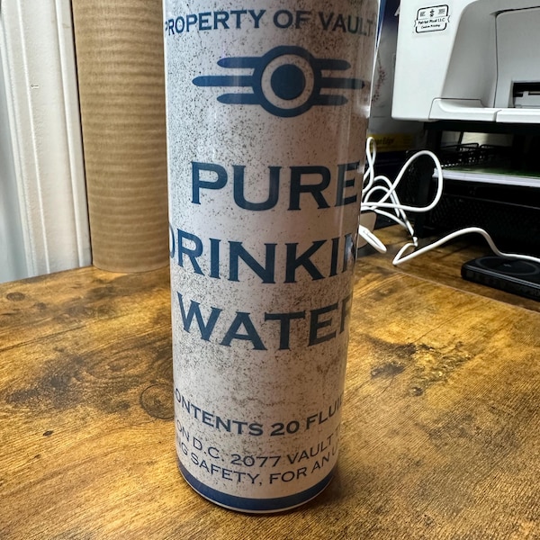 Vault-Tec Corporation Inspired Weathered 20 oz Pure Drinking Water Tumbler