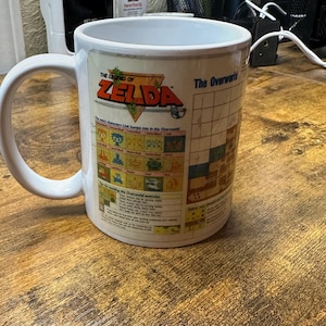 Legend of Zelda Overworld Map Coffee Mug | 12 oz Ceramic Mug | Retro Gamer Gift