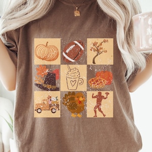 All Fall Things Comfort Colors Shirt, Vintage Fall Graphic Tee, Autumn Football Pumpkin T-Shirt