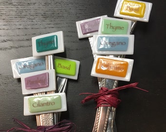 Herb Vegetable Garden Markers In Stock / Weatherproof Plant Name Tag /  Plant Labels / Garden Stake / Gardening Gift / Upcycled Garden Decor