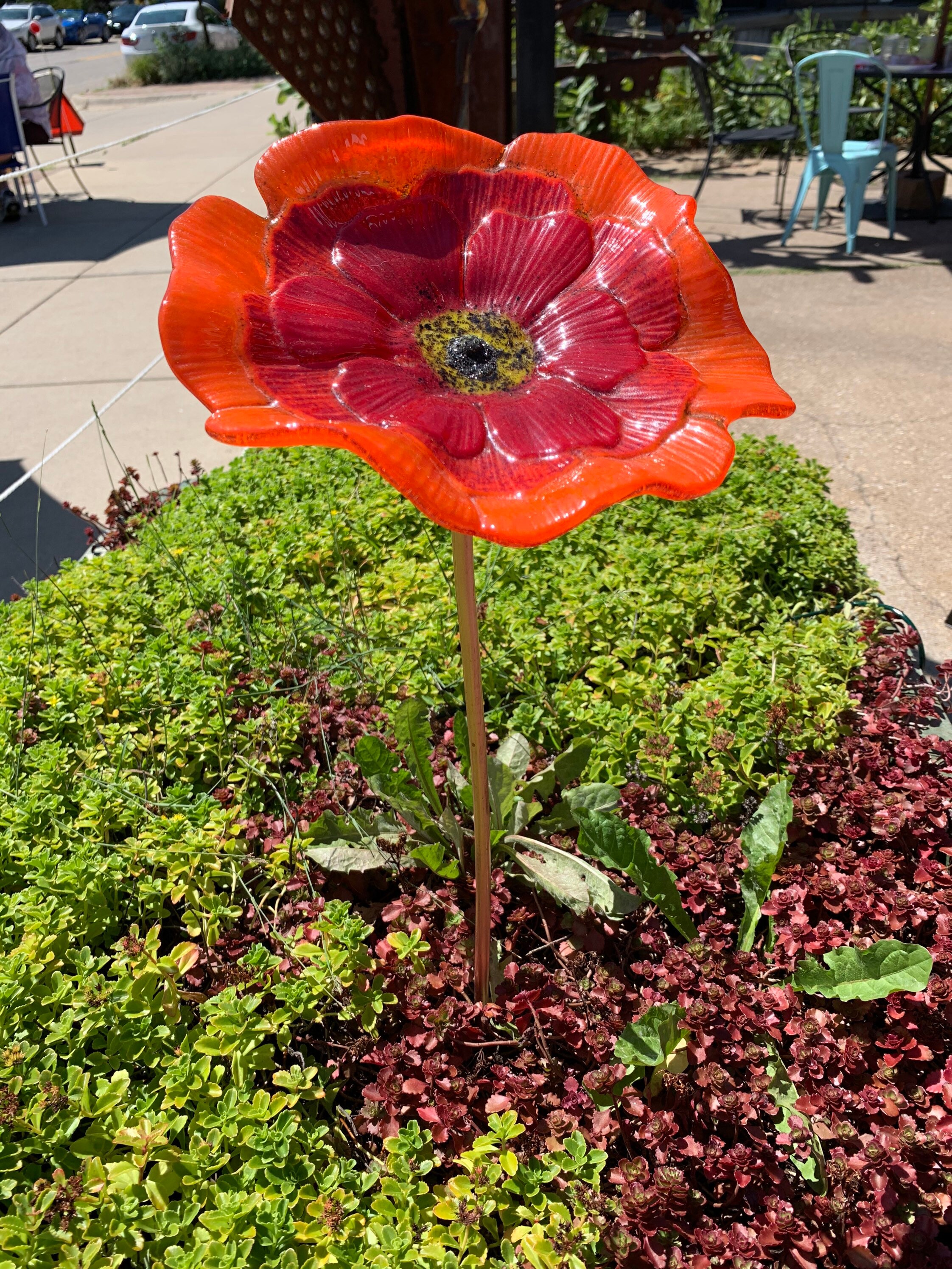 Fused Glass Garden Art / Yard Art / Garden Stake / Fused Glass Etsy