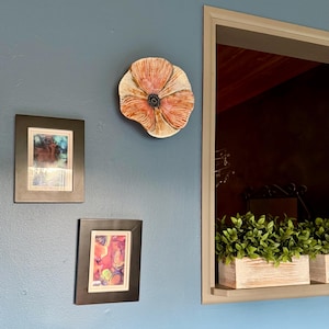 Glass Wall Art | Flower Wall Deco | Glass Wall Flower | Fused Glass | Blown Glass | Wall Art