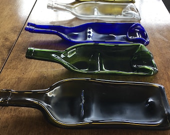 Melted Wine Bottle | Winery Deco | Wine Bottle | Snack Tray | Spoon Rest | Fused Glass Bottle | Melted Wine Bottle | Barware | Charcuterie