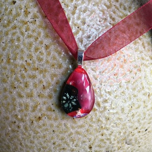 Fused Glass Memorial Pendant with Cremation Ashes Necklace Jewelry